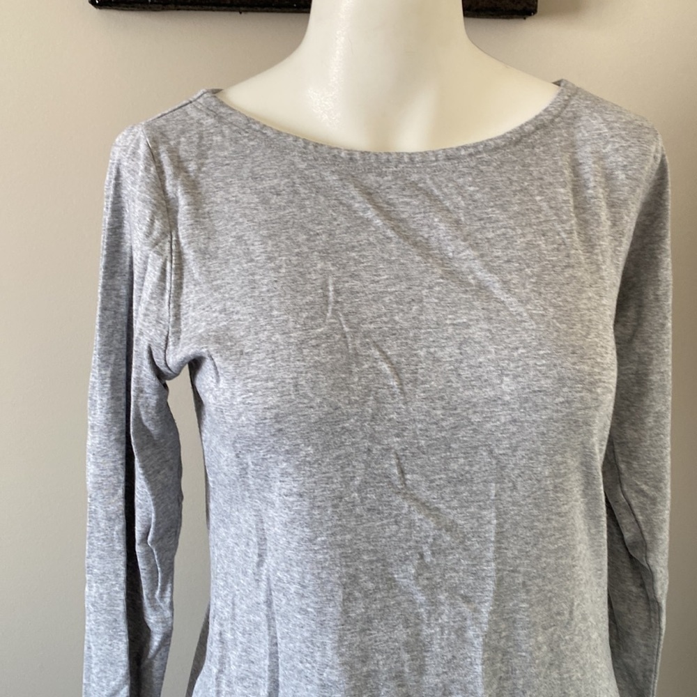Vineyard Vines Solid Boatneck Simple Tee Gray Hea… - image 2